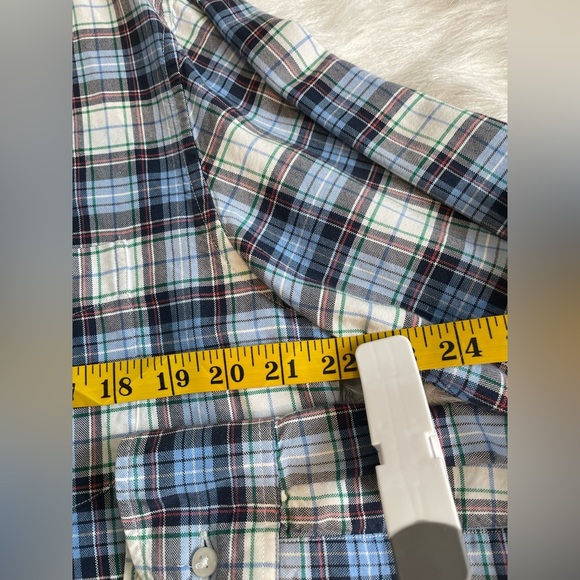 J crew all cotton oxford Men's Blue Plaid Shirt - Picture 10 of 12